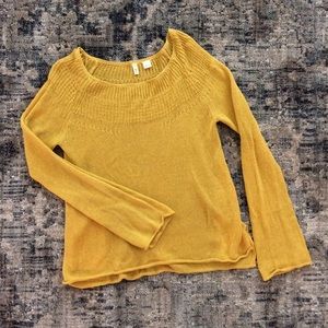 Anthro Moth yellow bell sleeve sweater NWOT